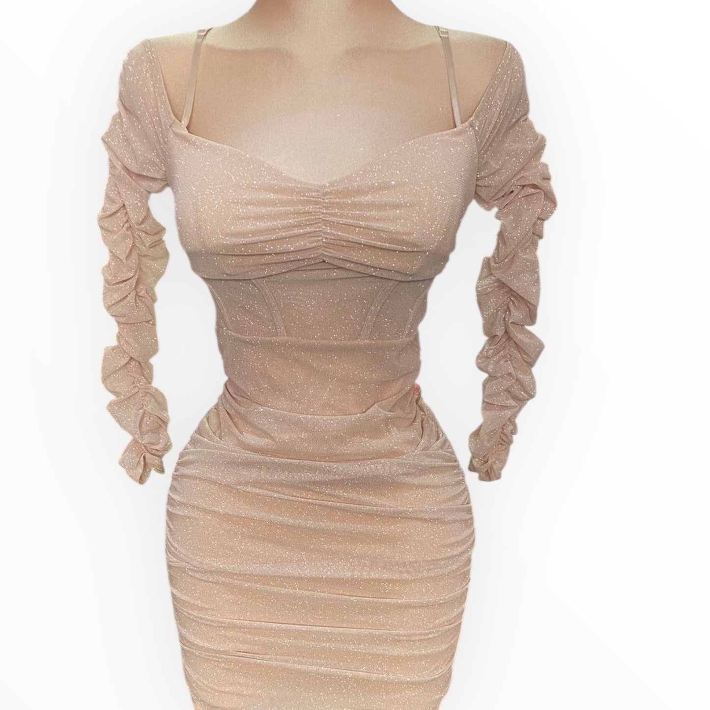 Off-Shoulder Glitter Mini Dress — Leyva’s